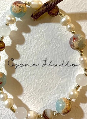 寿山石珍珠串珠手链女生2024年新款潮高级感轻奢小众精致闺蜜手