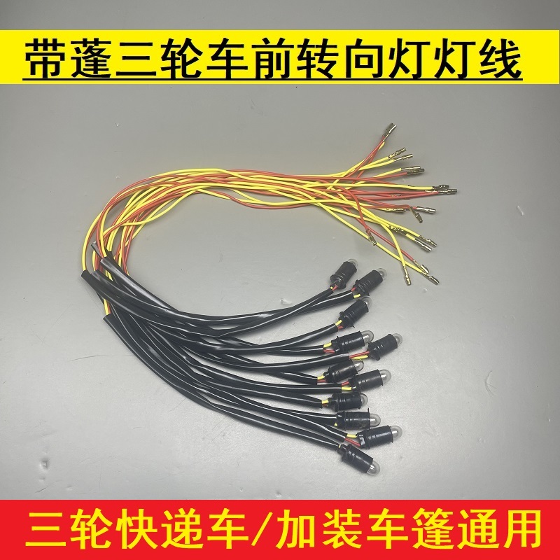 三轮车灯转向灯灯线灯座灯泡篷车12V48V60V转向灯摩托车插泡高亮-图0