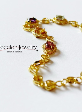 手链s925纯银气质奢华天然宝石女