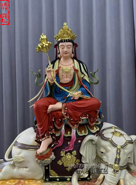 文殊菩萨普贤菩萨佛像摆件定制