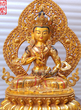 祥狮雕塑黄铜鎏金金刚萨埵佛像