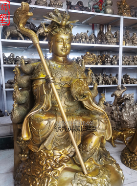 黄铜铸造地母娘娘神像大型摆件