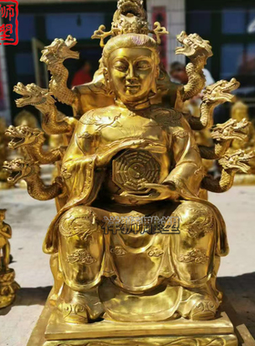 黄铜贴金虚空藏菩萨佛像摆件定制