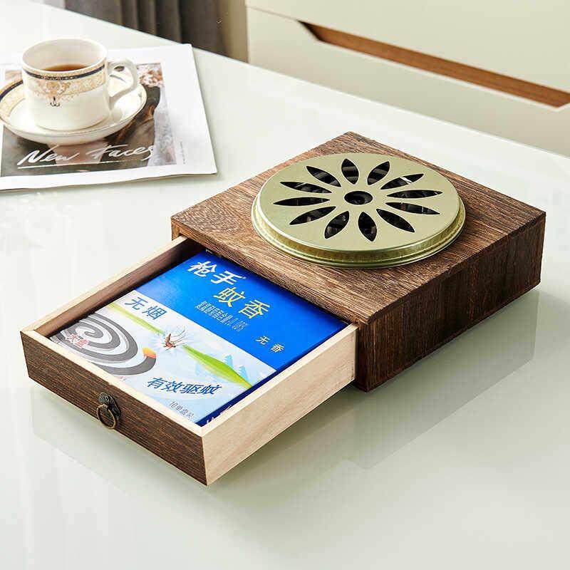 木质KYA蚊香盘托托安蚊带盖防火香家接用灰盒全香炉创意可携式蚊,淘宝优惠券,粉丝福利购,淘宝优惠卷