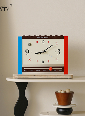 TEBO入户玄关创意时钟摆件客厅电视柜摆台式钟表酒柜装饰品座钟