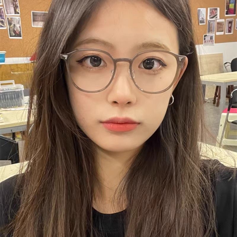 小红书同款冷茶色近视眼镜女配度数素颜防蓝光大框显脸小高级感女,淘宝优惠券,粉丝福利购,淘宝优惠卷