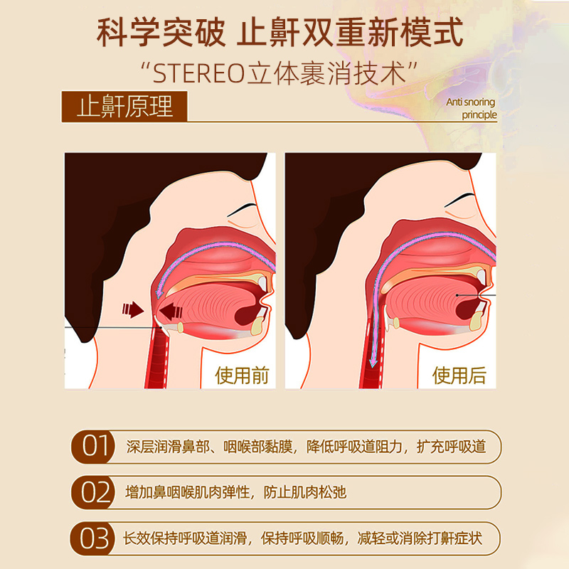 【自营】液体止鼾器止鼾神器防止打呼噜神器防呼噜打鼾呼噜消男士 - 图3