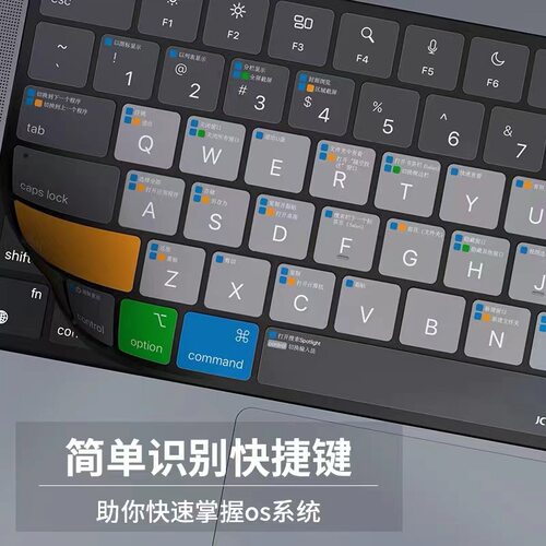JCPAL适用苹果macbookpro14/16寸键盘膜MacOS硅胶快捷功能键防水 - 图1