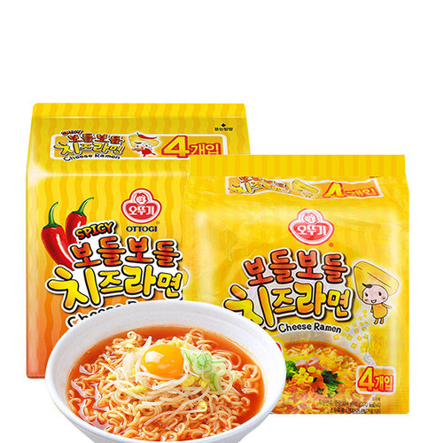 【自营】韩国不倒翁芝士拉面进口正宗韩式速食泡面方便面辣味袋装 - 图1