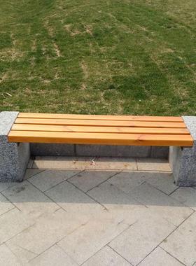 供应天然大理石简约公园休息石椅子石雕坐凳花岗岩防腐木凳子