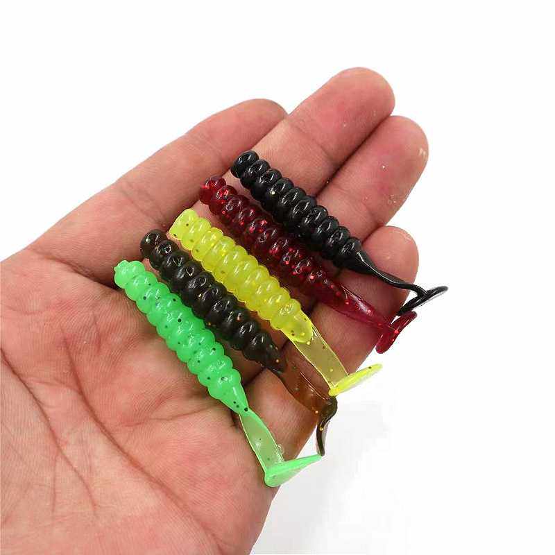 新款直销路亚饵螺纹波动T尾软饵 仿生鱼饵4厘米5厘米淡水野钓黑坑,淘宝优惠券,粉丝福利购,淘宝优惠卷