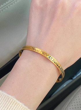 古法金包银龙鳞手镯爆闪碎冰冰女