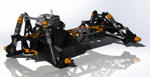 BAJA 5B遥控车车模图纸3D建模模型1/2燃油车RC solidwork stp STL - 图1