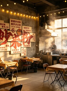 新疆维吾尔族风情特色炒米粉饭店挂画回族内蒙古餐厅装饰画壁贴纸