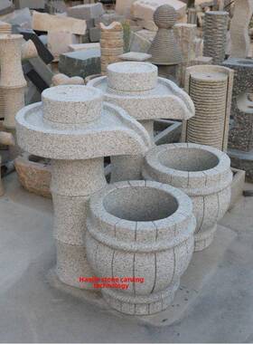 喷泉家居装饰摆户TCY外院流水石流磨石庭碗石槽石磨石盆水景装饰