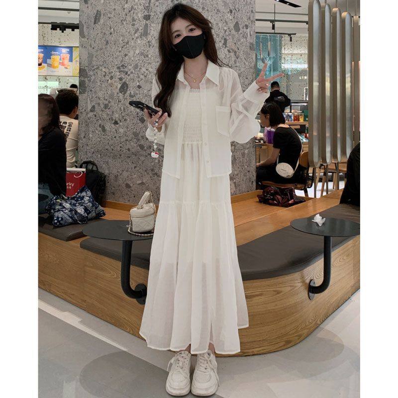 2025夏新款小个子气质显瘦套装女薄款防晒开衫吊带连衣裙子两件套,淘宝优惠券,粉丝福利购,淘宝优惠卷