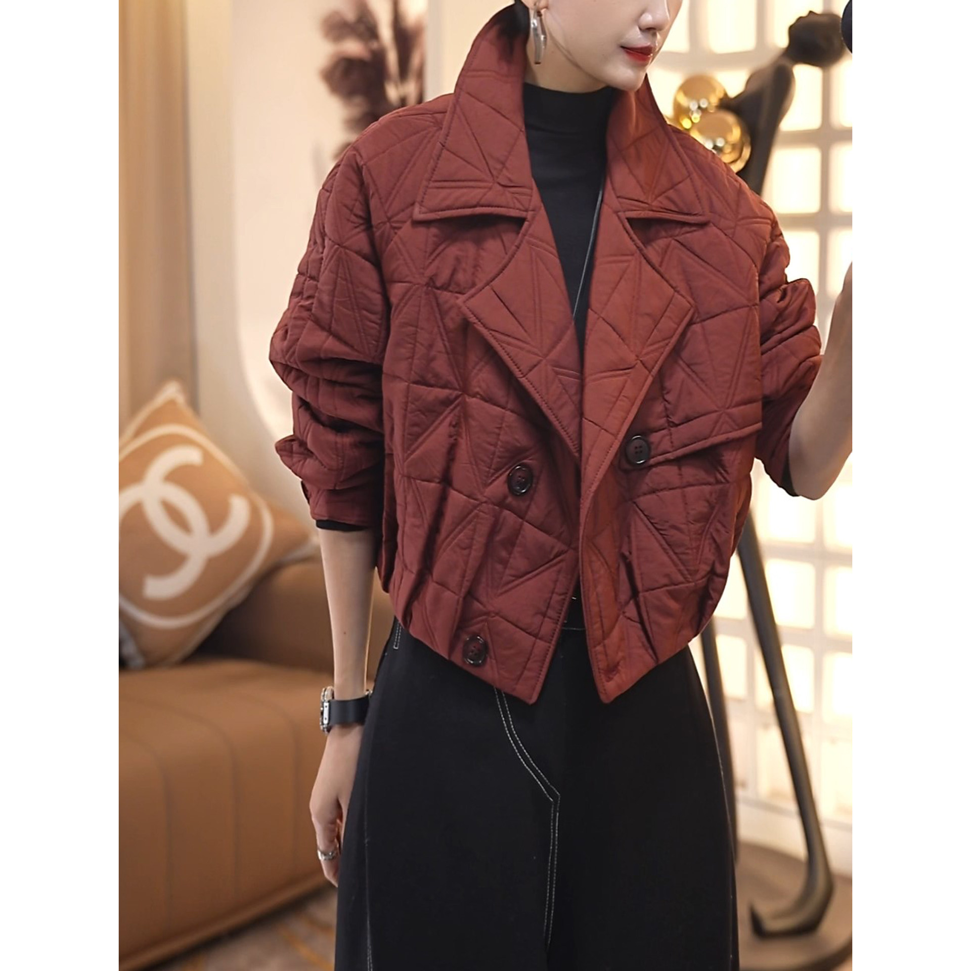 气质设计感短外套棉袄女冬季新款时尚洋气小个子百搭显瘦长袖棉服,淘宝优惠券,粉丝福利购,淘宝优惠卷