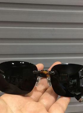 高档墨镜仿石头水晶无框高档太阳镜正品镜目水晶男清凉太阳镜