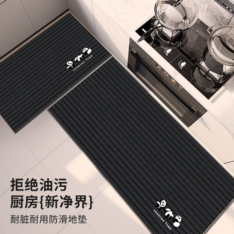 High-end kitchen washed hemp floor mats are non-slip and stain-resistant
