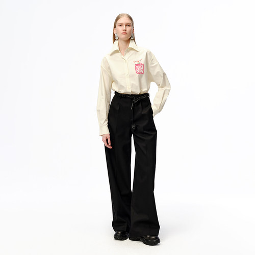 XIAOLI筱李 早秋新品设计师款印花全棉长袖衬衫 - 图0