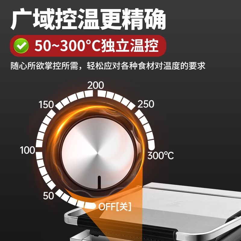 Junling Panini electromechanical hot plate griddle commercial upper and lower plane grilled steak sandwich pancake machine pancake machine