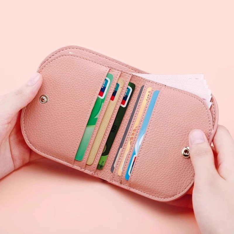 超薄钱包女式短款小折叠真皮质感拉链迷你零钱包薄款钱夹小巧卡包,淘宝优惠券,粉丝福利购,淘宝优惠卷