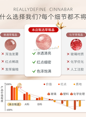 天然草莓晶青金石多宝串珠子手链女款冰透水晶圆珠手串生日礼物