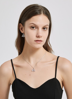 童诗丸子晶彩系列圣诞树锆石吊坠项链秋冬高级感毛衣链轻奢小众