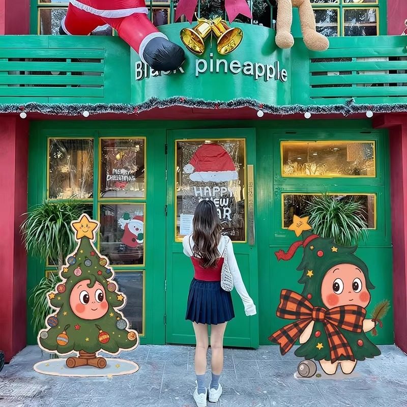 圣诞节日星星人装饰品KT板摆件橱窗店铺室外氛围拍照道具场景布置,淘宝优惠券,粉丝福利购,淘宝优惠卷