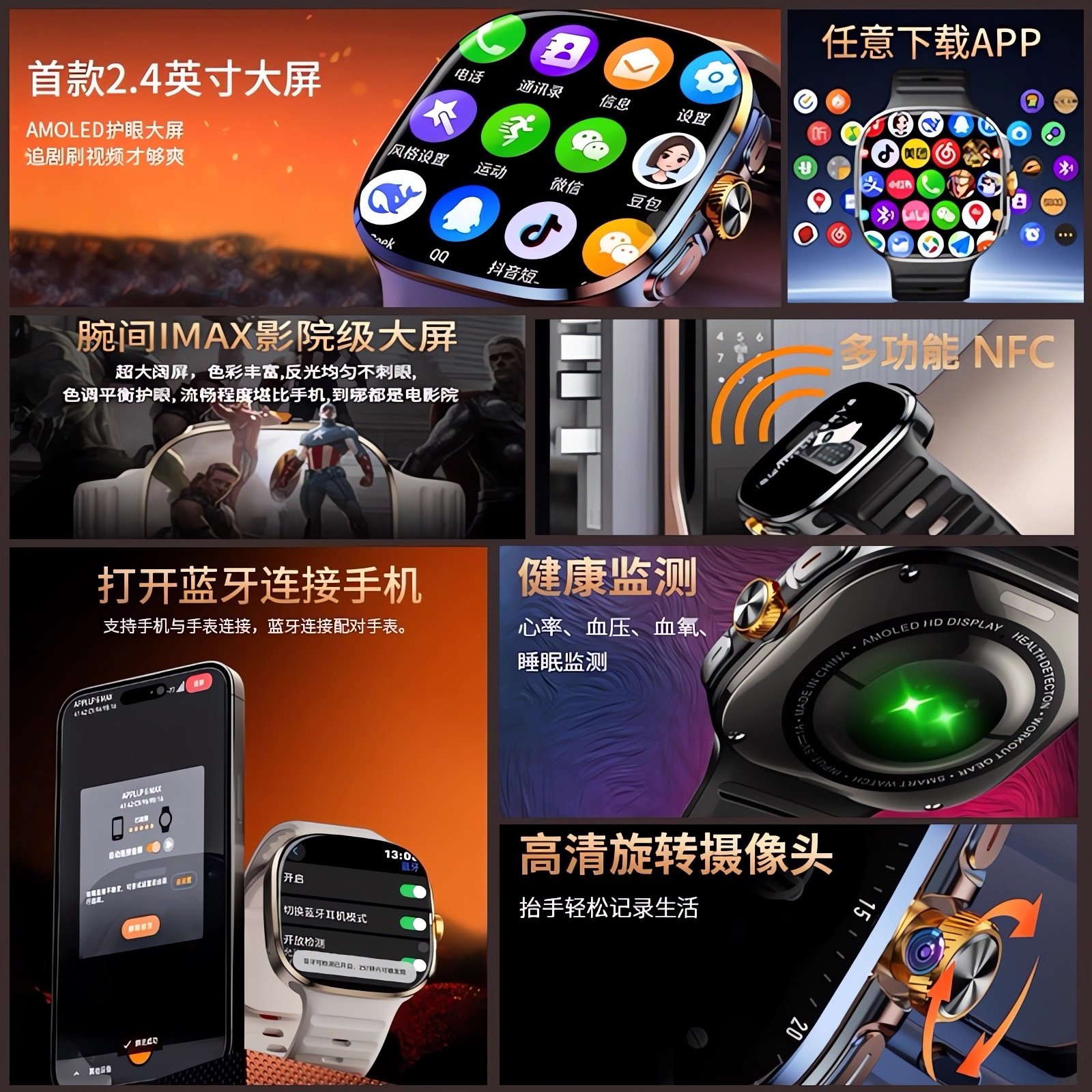 【中国港澳台】全球境外专用5G超大阔屏智能手表和顺成双系统蓝牙华强北国际GPS定位多语言繁简中文,淘宝优惠券,粉丝福利购,淘宝优惠卷