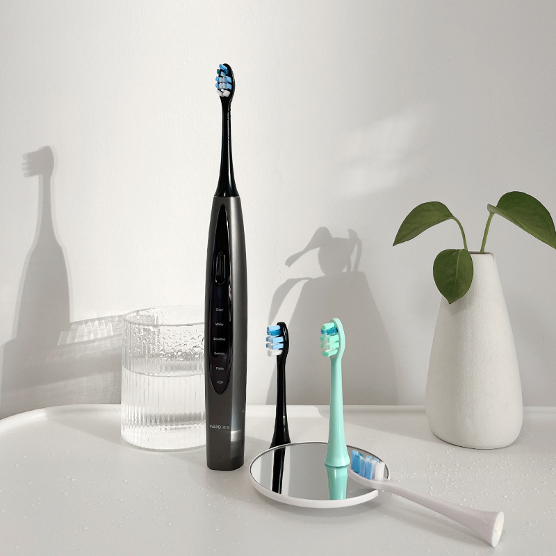 猫二适配于雅澳F8电动牙刷头通用x1por电动牙刷替换头yaao黑/绿色 - 图2