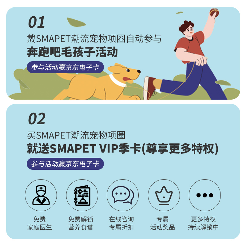 SMAPET智慧贝蒂宠物猫咪智能项圈运动睡眠监测蓝牙USB充电-图2