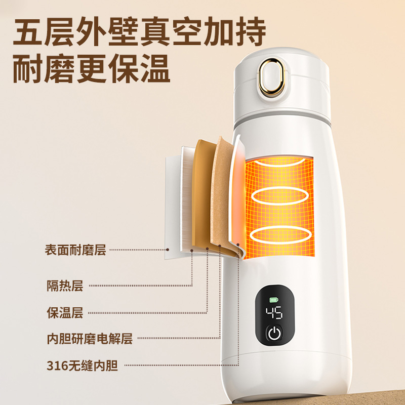 亿可熊恒温壶婴儿外出专用保温水杯无线便携式调奶器泡奶冲奶神器