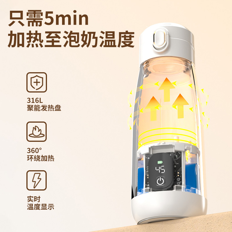 亿可熊恒温壶婴儿外出专用保温水杯无线便携式调奶器泡奶冲奶神器