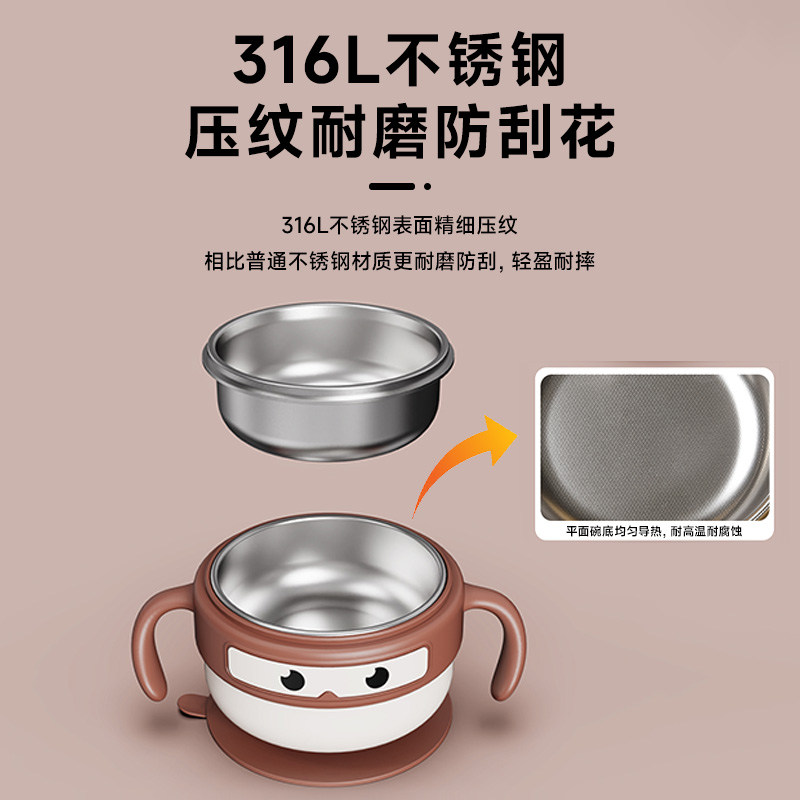亿可熊宝宝辅食碗婴儿专用恒温米粉注水保温碗儿童吃饭外出工具