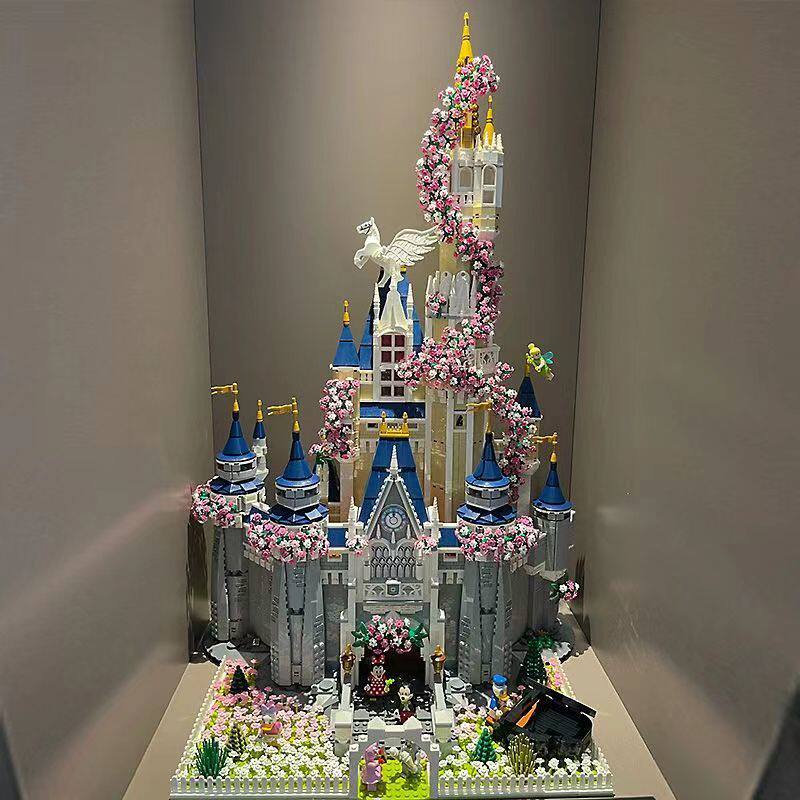 积木2024新款玩具女孩子礼物益智拼装建筑樱花迪士尼公主城堡拼图