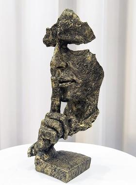 手工立体实物bj004沉默是金实心树脂摆件创意客厅酒柜雕塑1131