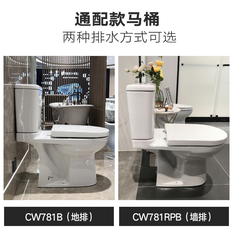 TOTO后排马桶CW781B RPB直冲坐便冲力大移位好用可接排污泵(04-B) - 图1