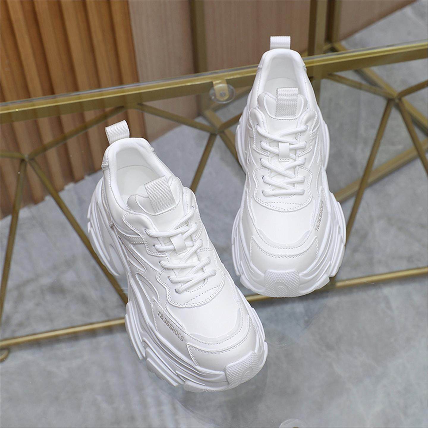 欧洲站2025四季款真皮女鞋爆款运动休闲鞋百搭厚底内增高老爹鞋女,淘宝优惠券,粉丝福利购,淘宝优惠卷