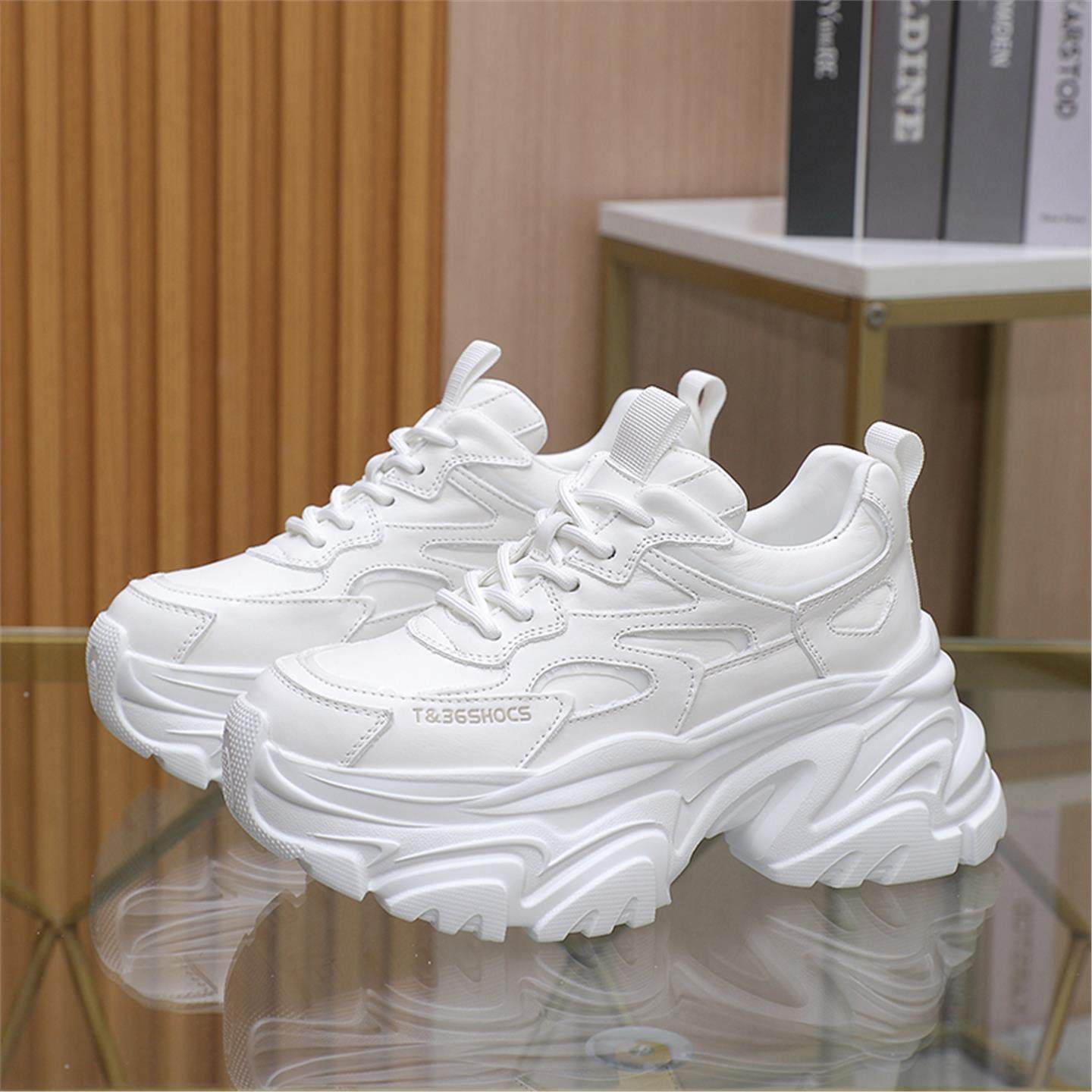 欧洲站2025四季款真皮女鞋爆款运动休闲鞋百搭厚底内增高老爹鞋女,淘宝优惠券,粉丝福利购,淘宝优惠卷