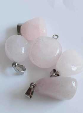 跨境新品天然精美不定形不规则小石头吊坠混色半宝石吊坠男女通用