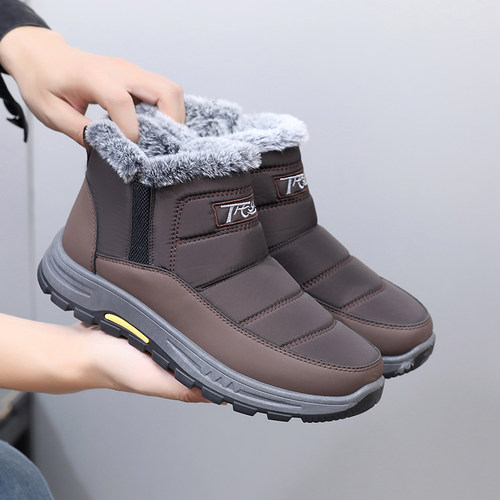 2025冬季新款老北京棉鞋男加绒棉靴加厚防水爸爸鞋保暖防滑大棉鞋 - 图1