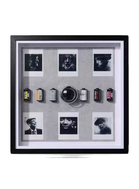 样板间摄影主题书房书柜摆件相机模型亚克力罩镜头胶卷道具装饰品