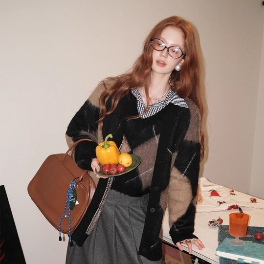 【所有女生的衣橱直播间】IHDXD菱格开衫/菱格背心/灰色百褶半裙