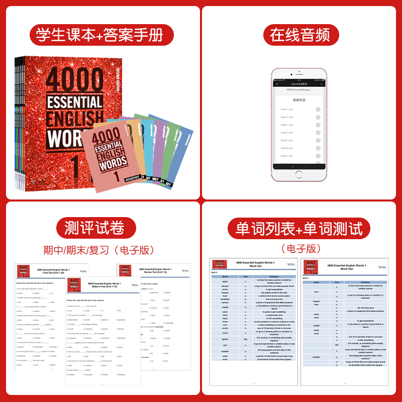 【自营】进口原版 4000 Essential English Words 1/2/3/4/5/6级 常见词英文单词词典书 剑桥雅思托福四六级英语考试核心4000词汇 - 图2