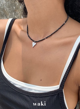 waki 黑色爱心 Heart Noir 黑色爱心吊坠choker短项链