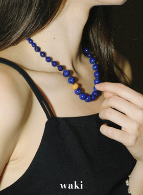 waki 夏威夷星空 Hawaiian night 青金石神秘感手工串珠项链