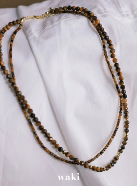 waki 双份焦糖 Double Caramel 双层串珠项链叠戴基础款