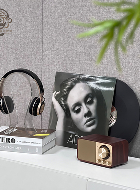 简约样板间书桌摆件装饰唱片