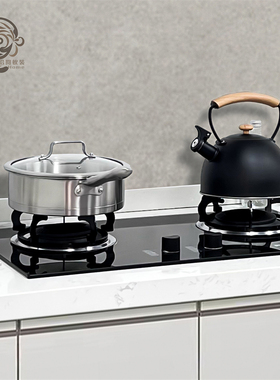 现代简约样板间厨房摆件套装橱柜摆台水壶锅具仿真燃气灶软装饰品